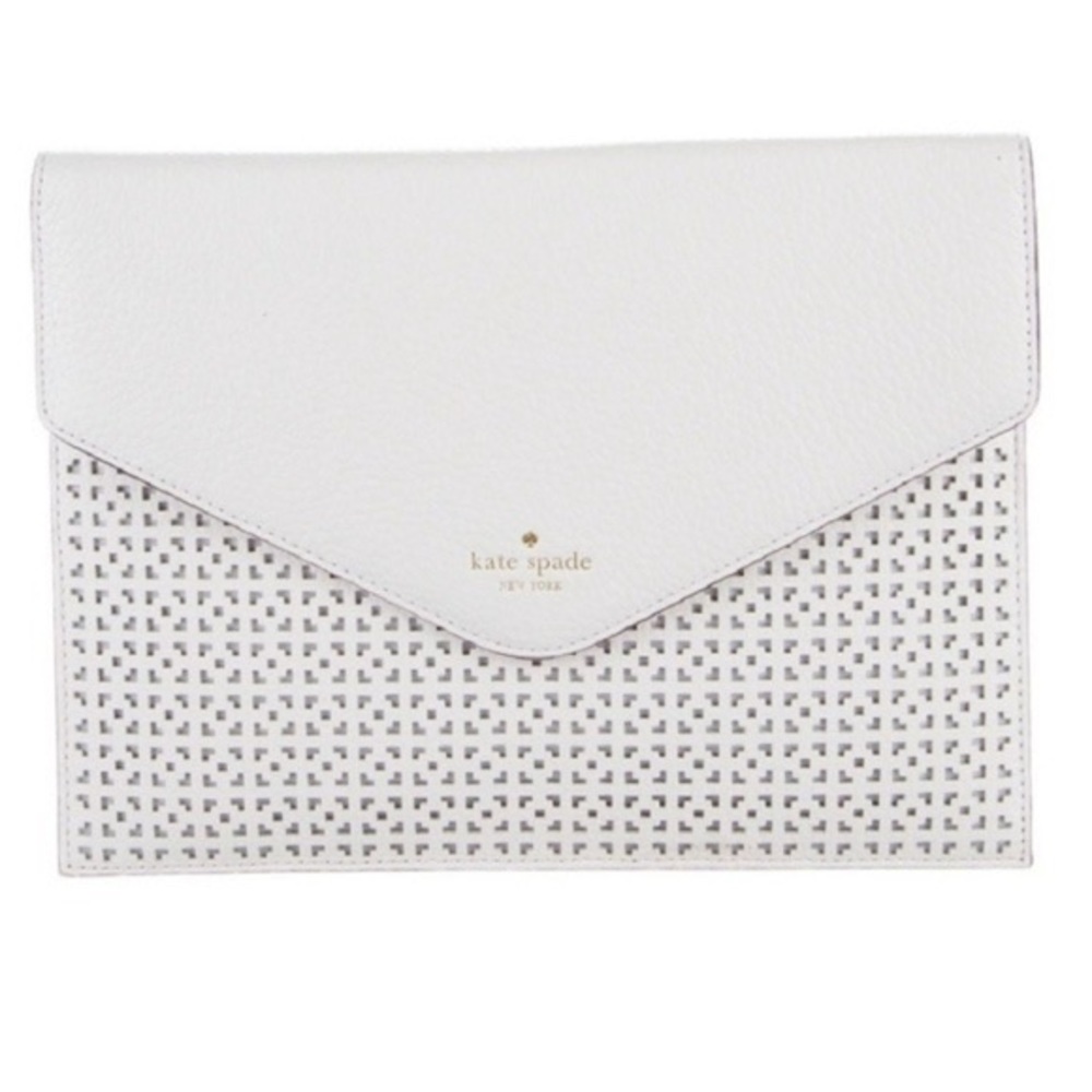 White Kate Spade Envelope Clutch